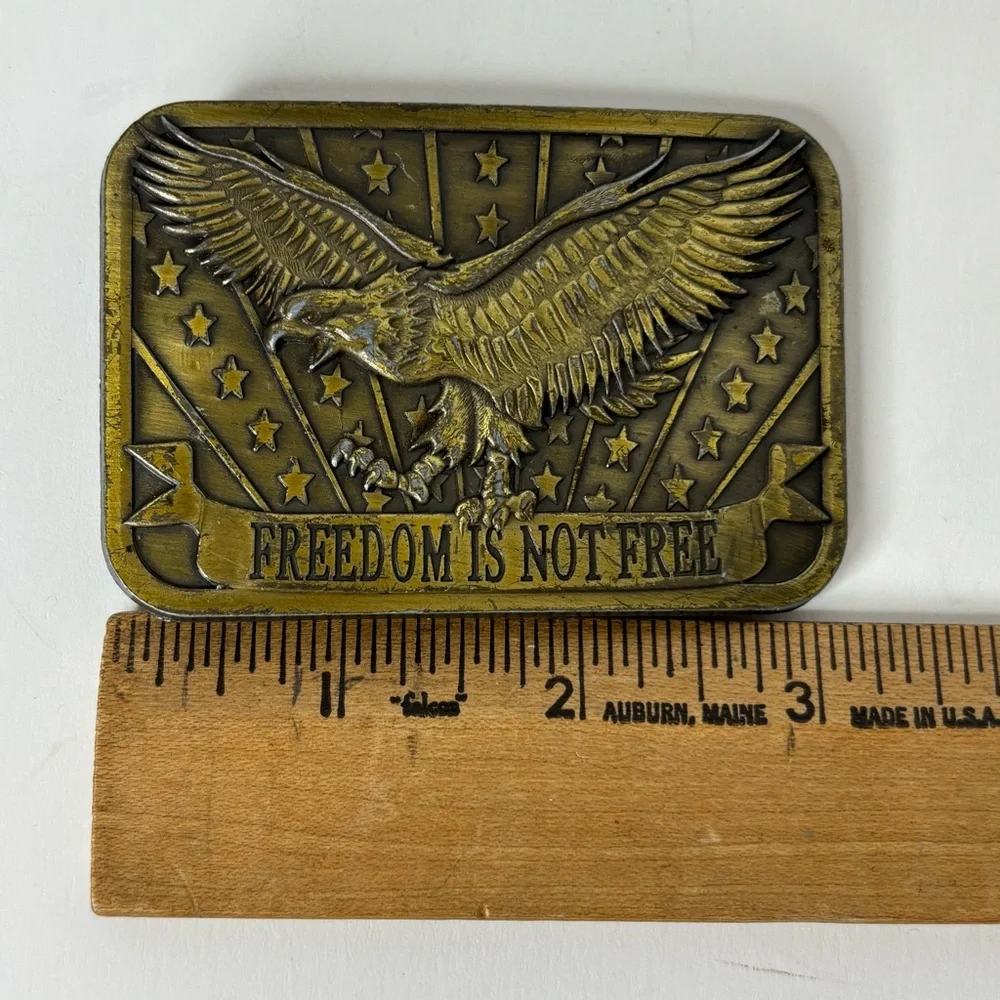 Freedom Is Not Free Belt Buckle Eagle Stars Stripes Patriot Sponsor 2014